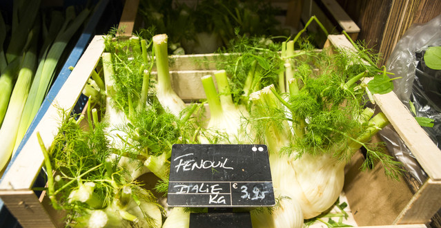 Fennel for sale in an organic food shop
