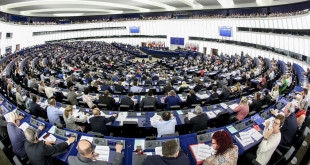 Stockshot of the hemicycle of the European Parliament in Strasbourg